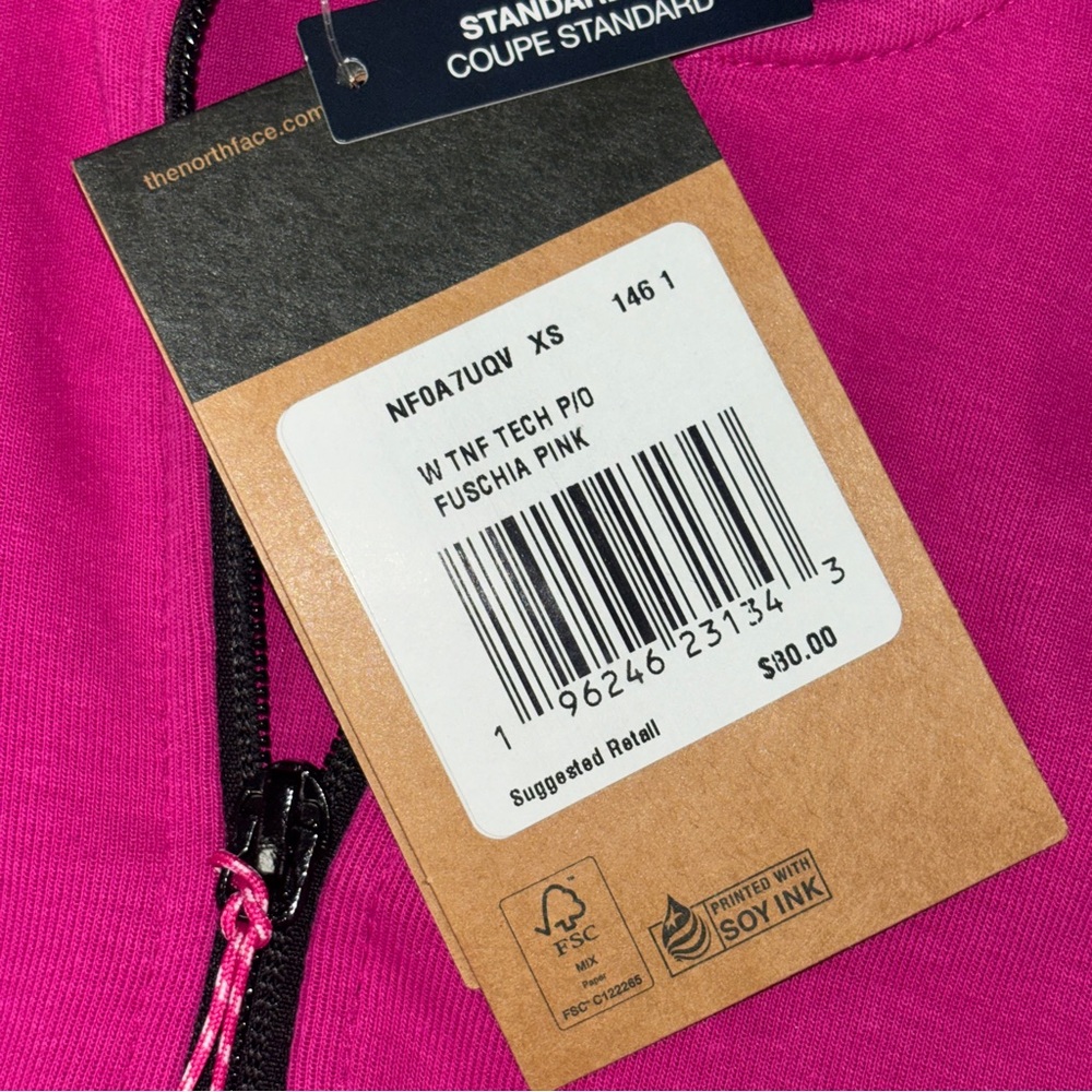 NWT The North Face TNF Tech Pro in hot fuchsia pink size XS - Picture 6 of 6